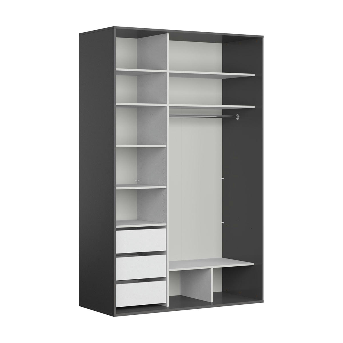 - Armoire 2 portes L150 x H240 cm stratifiés noir