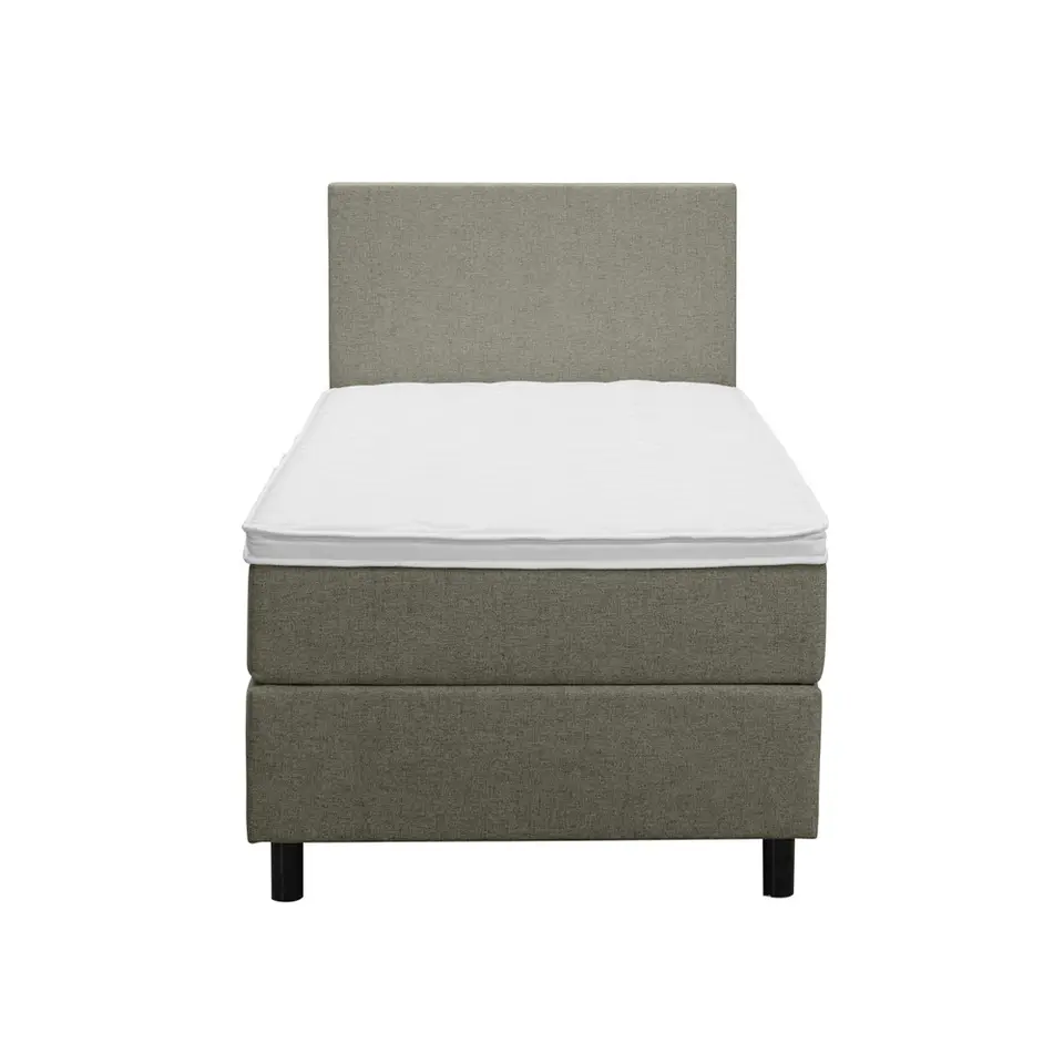 Boxspring Liv egaal - groen - 90x200 cm - ronde poot