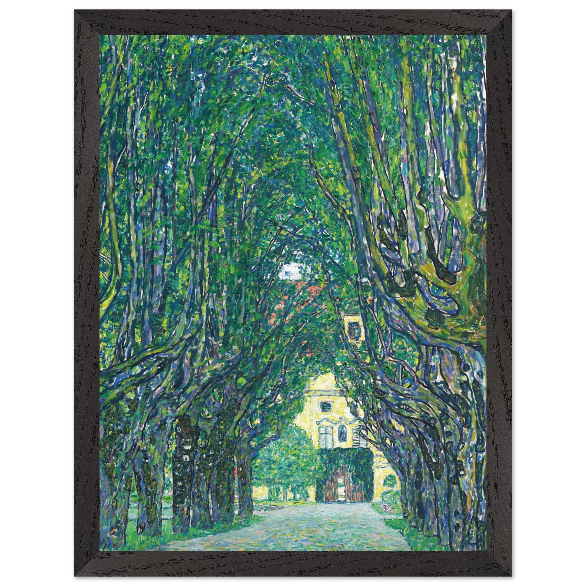 Artfulprints Poster met Lijst Gustav Klimt - Avenue of Schloss Kammer Park  - 30x40 cm - Groen