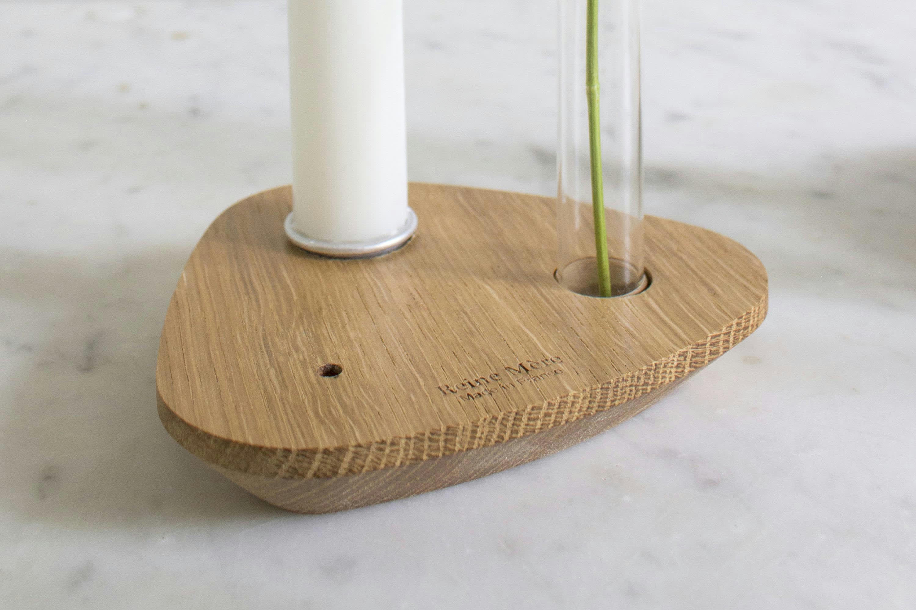 ARCHIPEL - Bougeoir soliflore en chêne Archipel M