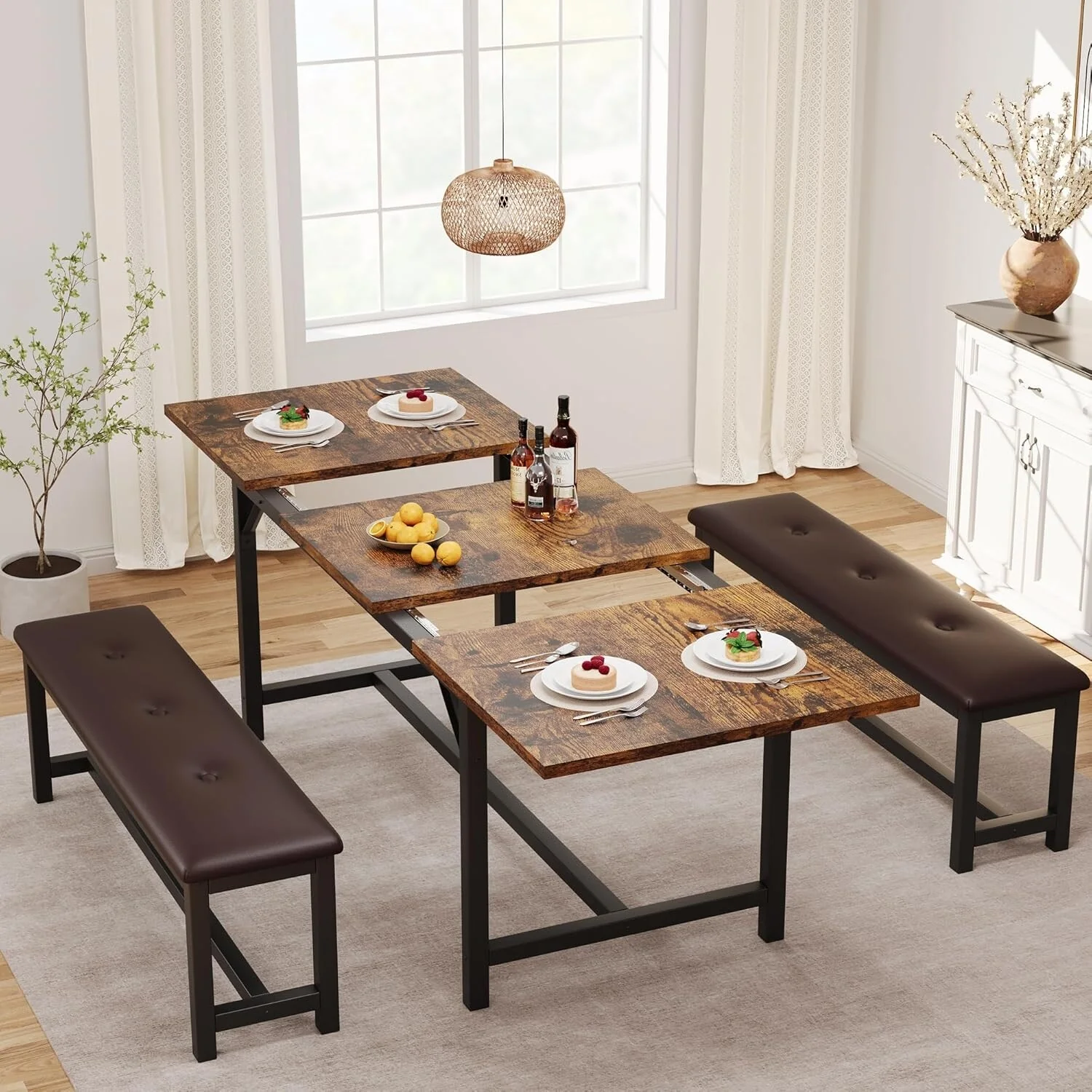 63 Extendable Dining Table Set for 6