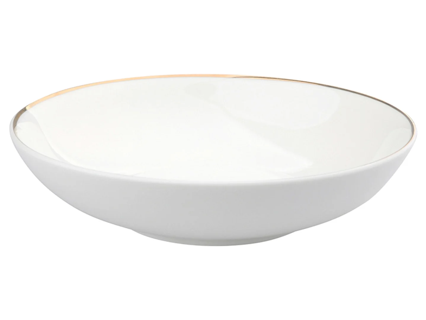 Talerz głęboki Bella porcelanowy 20 cm biało-złoty