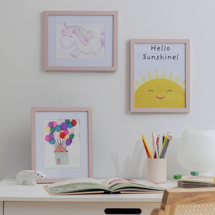 Habitat Pink Wooden 3 Pack Picture Frames - Mixed Size