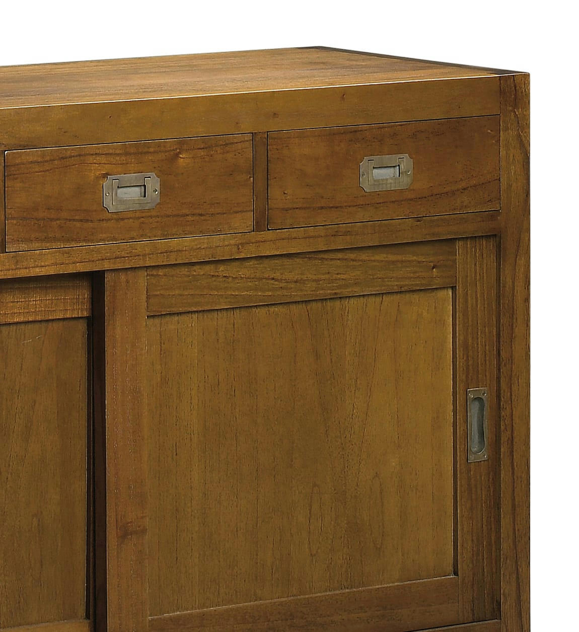STAR - Buffet en bois de mindi beige 4 tiroirs 2 portes L200
