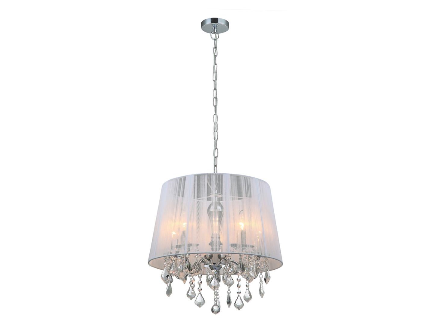 Lampa wisząca Cornelia 5-punktowa krysztalowa biała