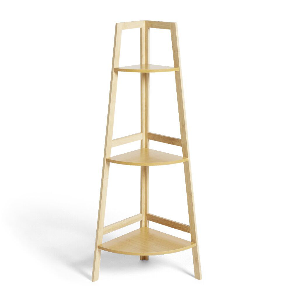 Etagère d'angle bambou 3 niveaux 32xH103x32cm