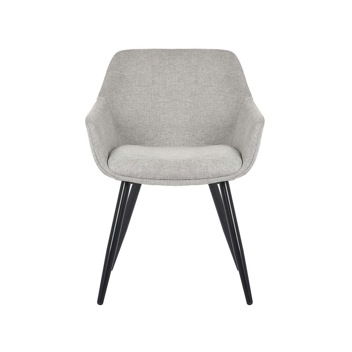 MOMAZ - Lot de 2 chaises style rétro avec accoudoirs gris