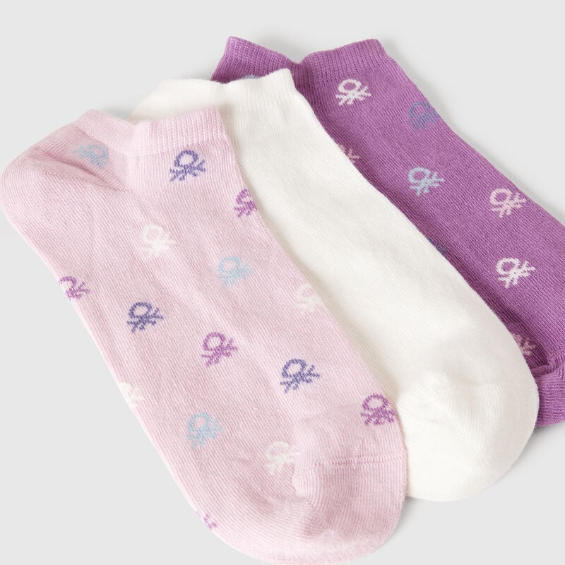 Three pairs of stretch cotton blend socks