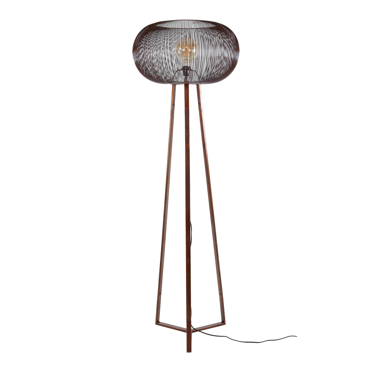 Giga Meubel Vloerlamp Twist Driepoot - Zwart - 1-Lichts - 55x55x170cm