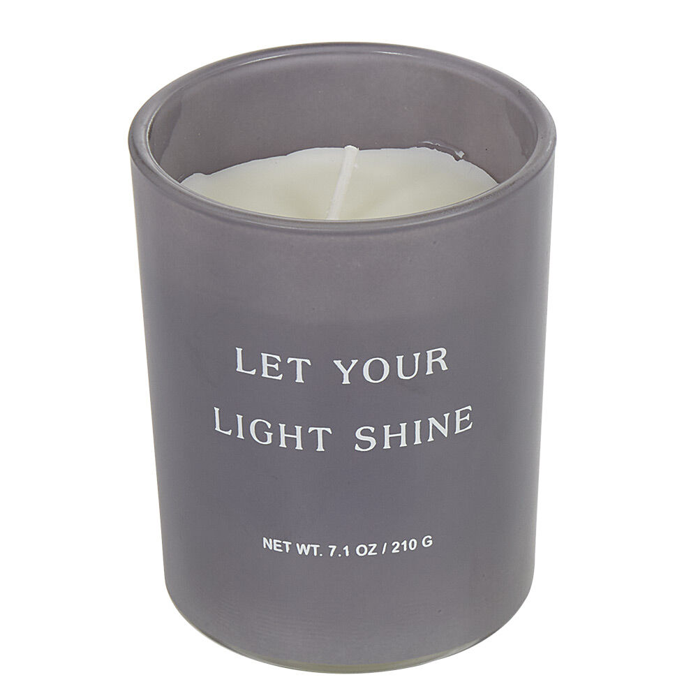 Bougie parfumée à message dans verre gris senteur coton