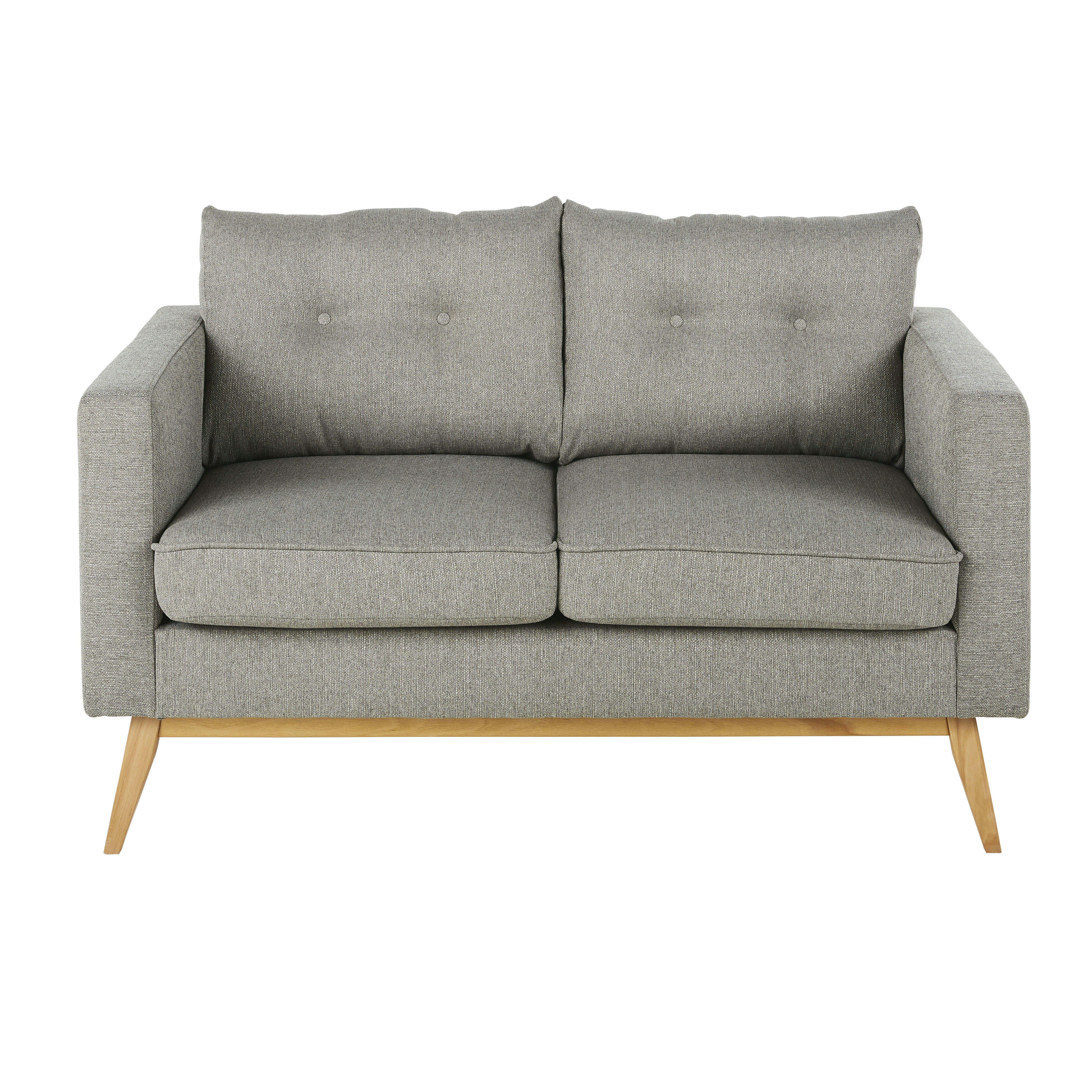 Brooke - Canapé style scandinave 2 places gris clair chiné