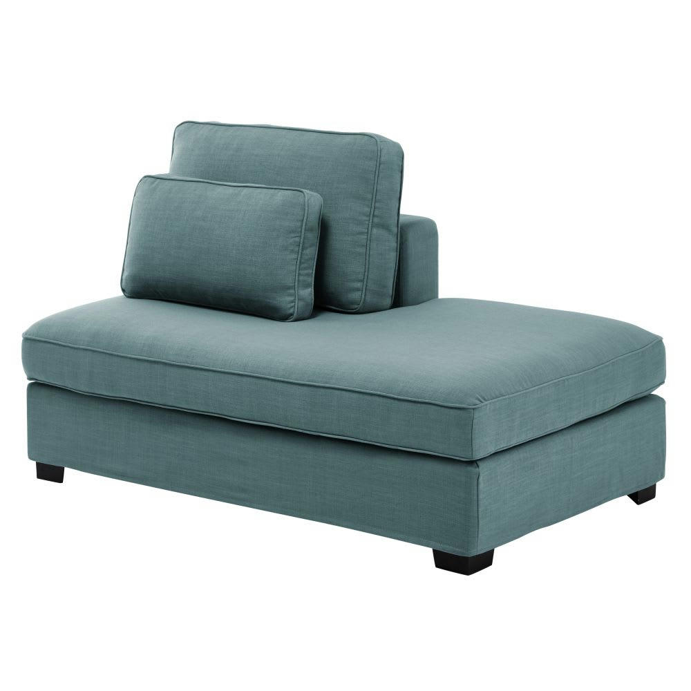 Milano - Méridienne droite pour canapé modulable bleu pétrole