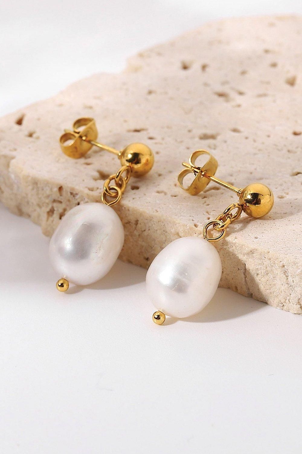 Elk & Bloom Chunky 18K Gold Freshwater Earrings