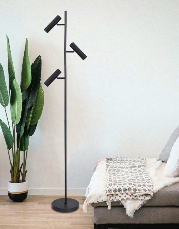 Freelight Freelight Vloerlamp Undici Zwart 3 Lichts excl. Mini GU10