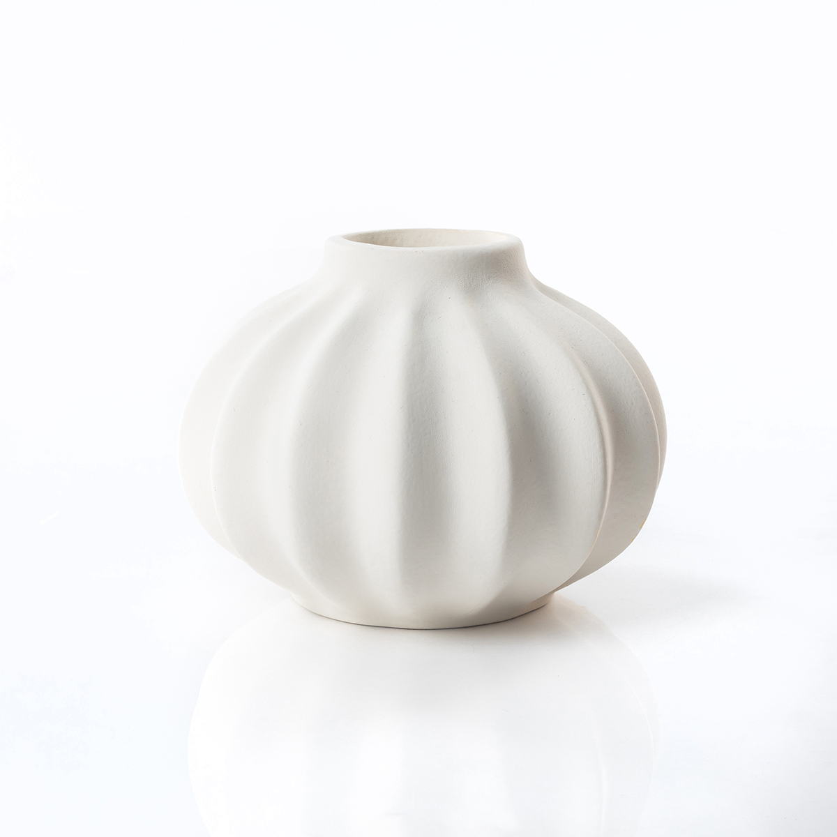 Jarra Balão Branco Em Cerâmica 18cm