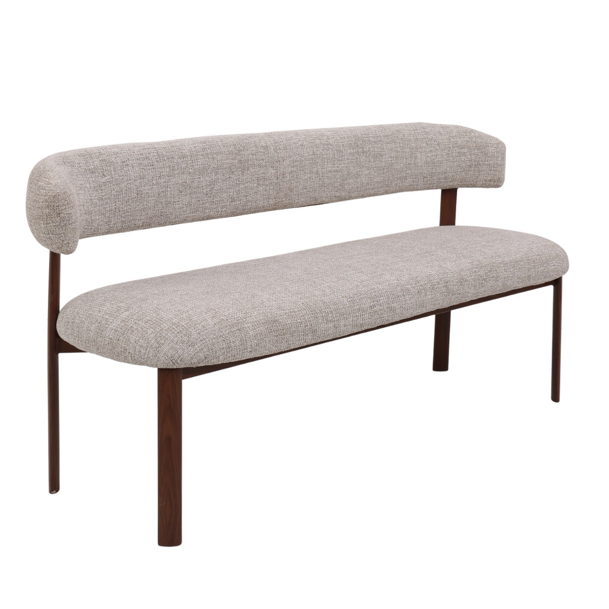 DÉJA Living Eetkamerbank Alamo - Beige/Walnoot - 200cm
