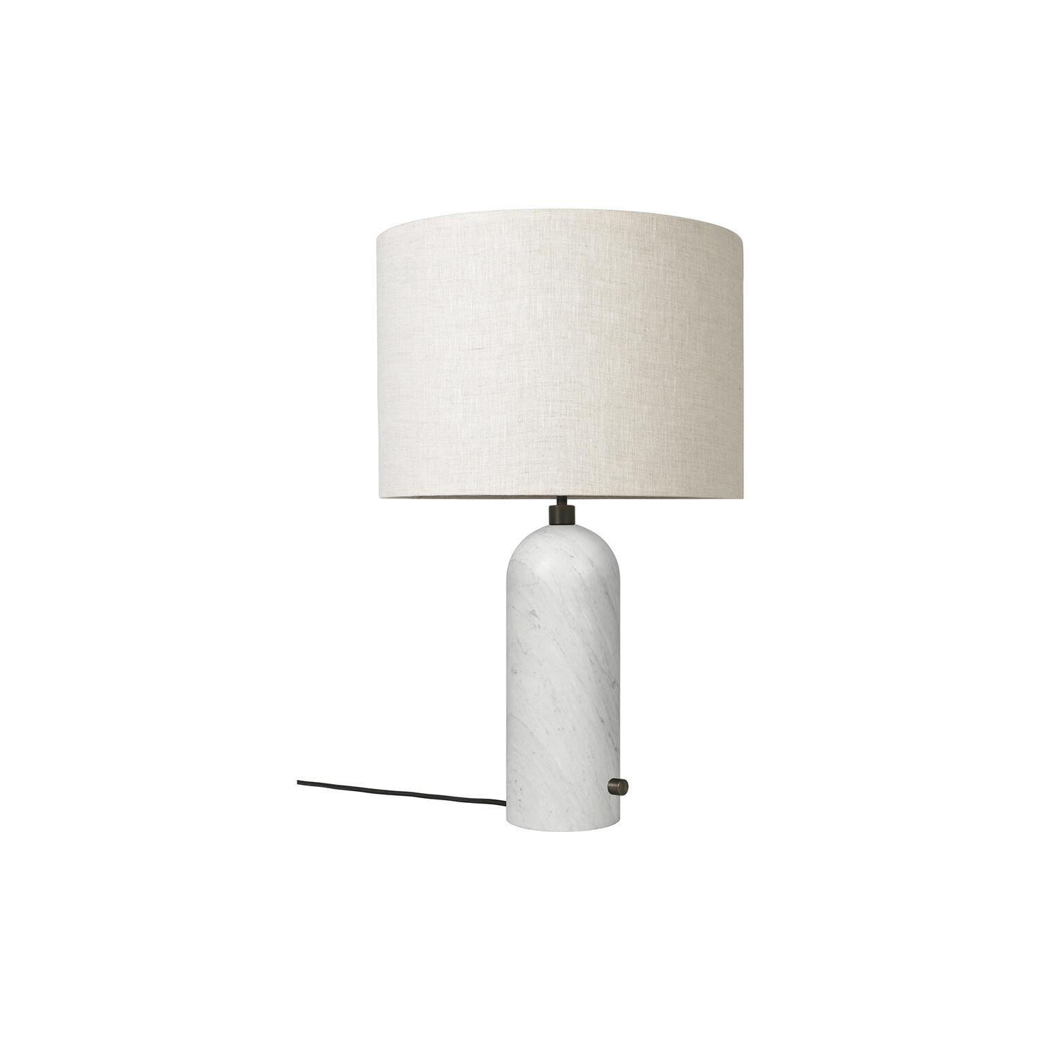 Gravity Table Lamp, white marble/canvas