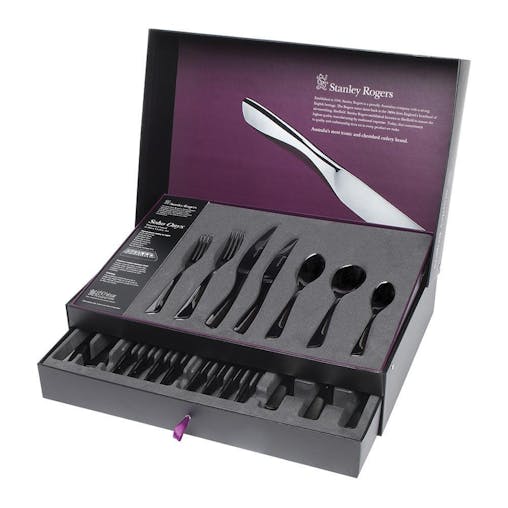 New Stanley Rogers Soho Onyx 56 Piece Cutlery Set 56pc