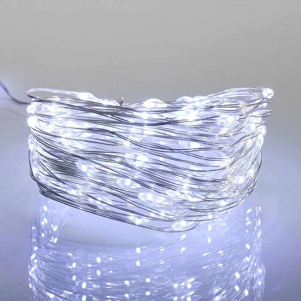 Guirlande de No&euml;l lumineuse 120LED fil cuivre blanc froid L890cm