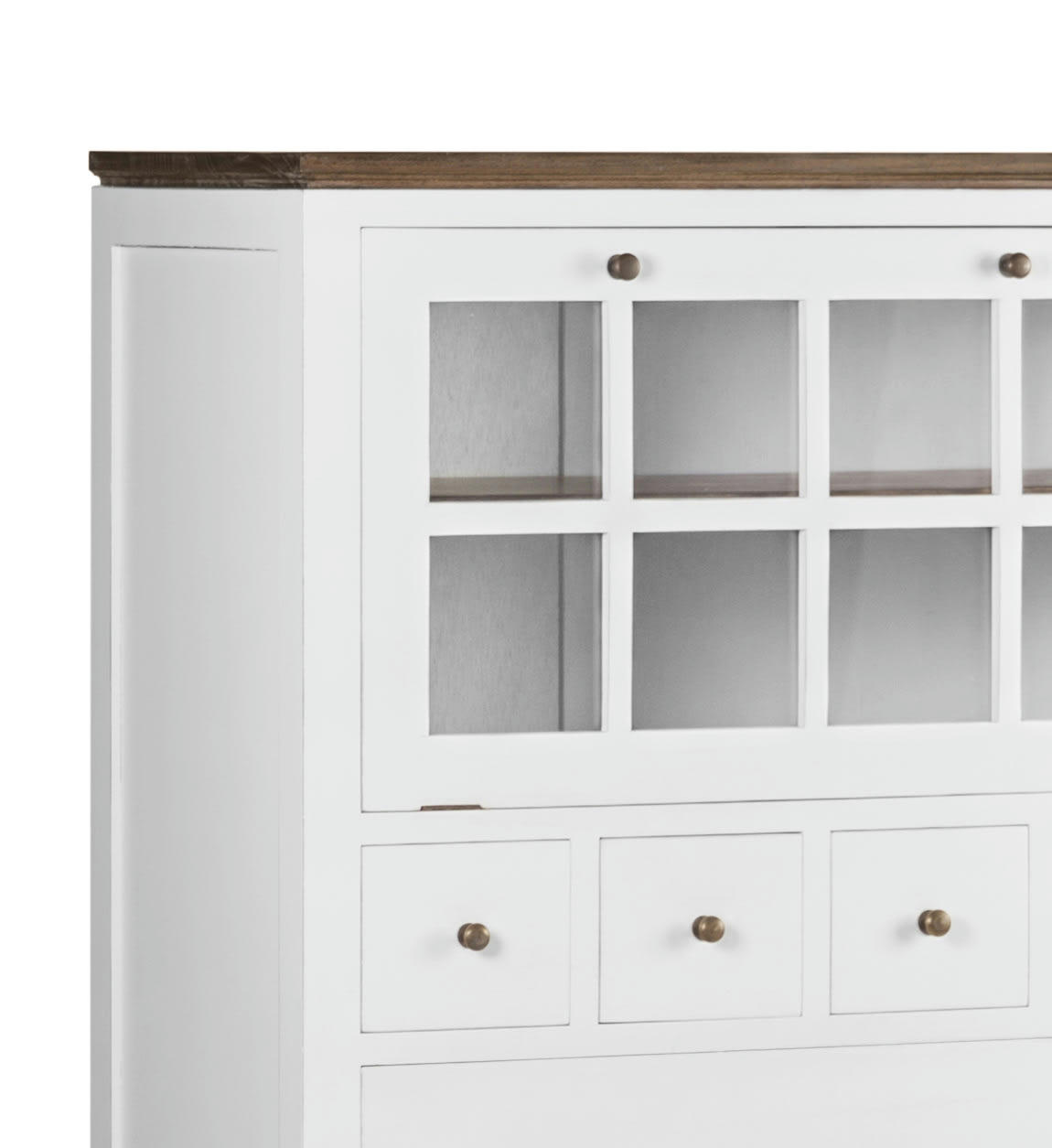 EVEREST - Commode en bois de mindi blanc et marron L135