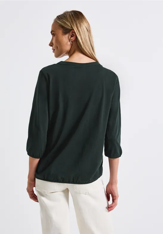 Split Neck Jersey-Shirt