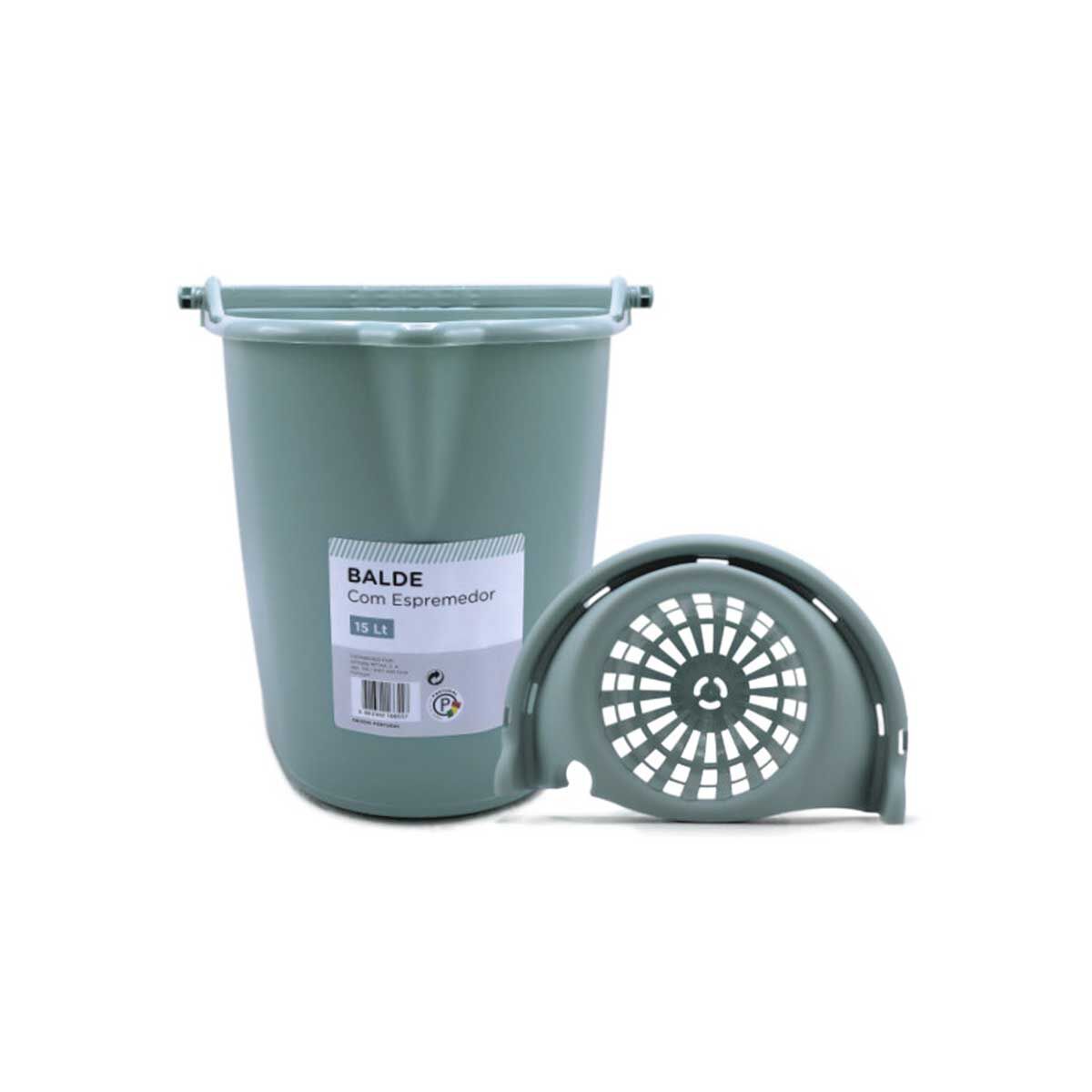 Balde oval com espremedor STONEBLUE 15l