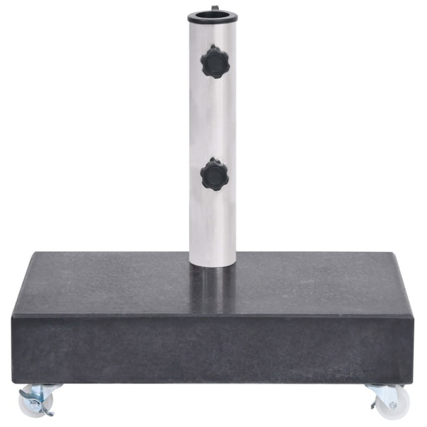 Stojak pod parasol Czarny Granit with wheels vidaXL
