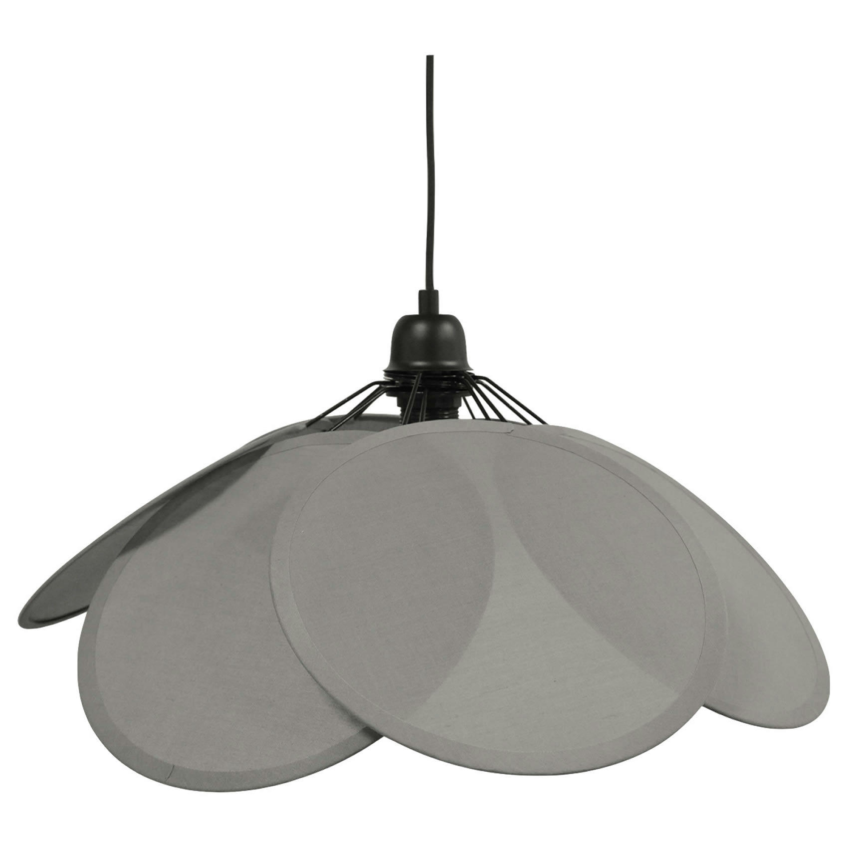 EVASION - Suspension pétale de coton gris anthracite Ø 73 cmxH 50 cm