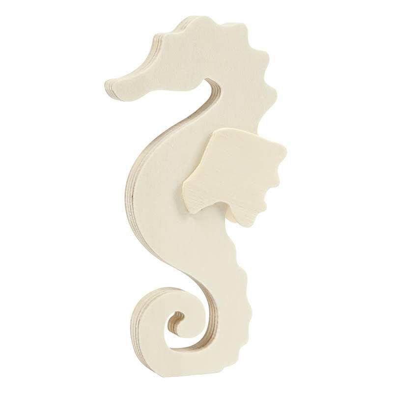 HIPPOCAMPE - Hippocampe en bois à décorer 16x8,5cm