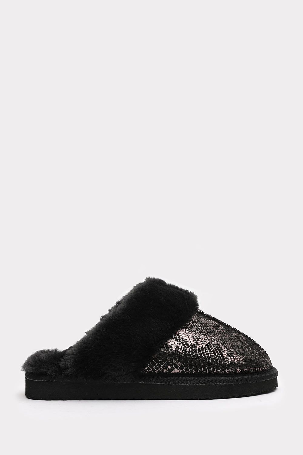 Where's That From Dione' Faux Fur Trim Mule Slipper