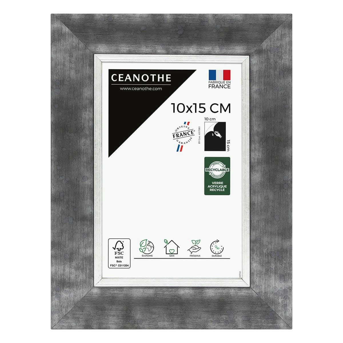 HADES - Cadre photo acier 10x15 cm résine recyclée