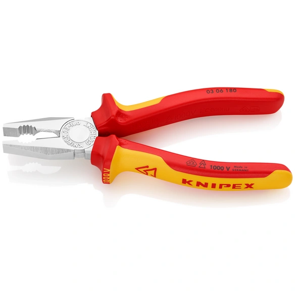 Kombizange VDE, Rot | Gelb, 160 mm
