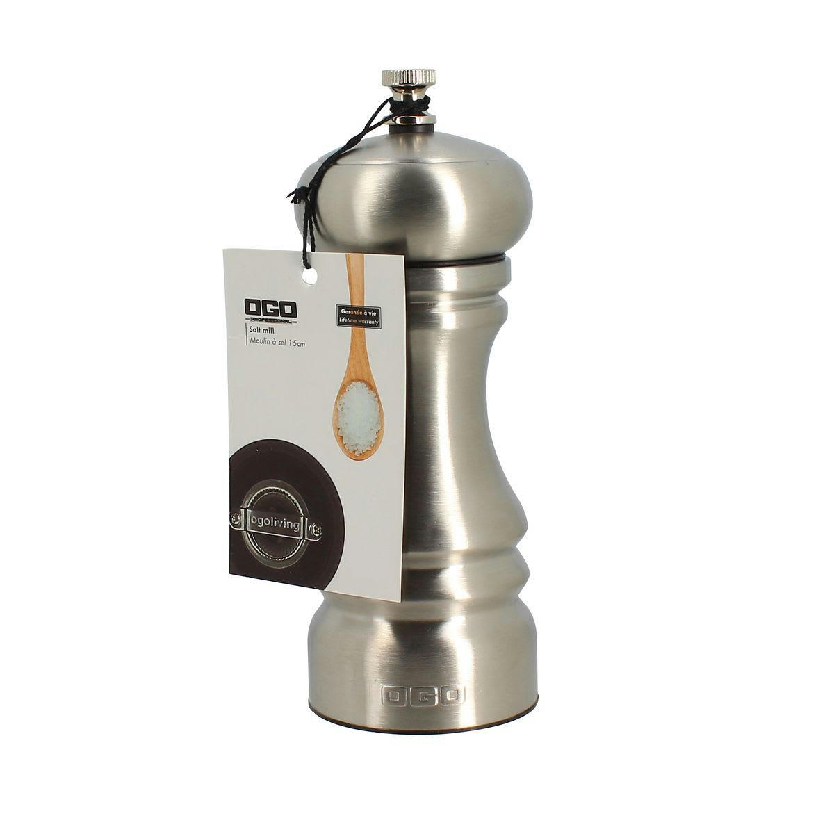 - Moulin à sel  en acier inoxydable 15cm