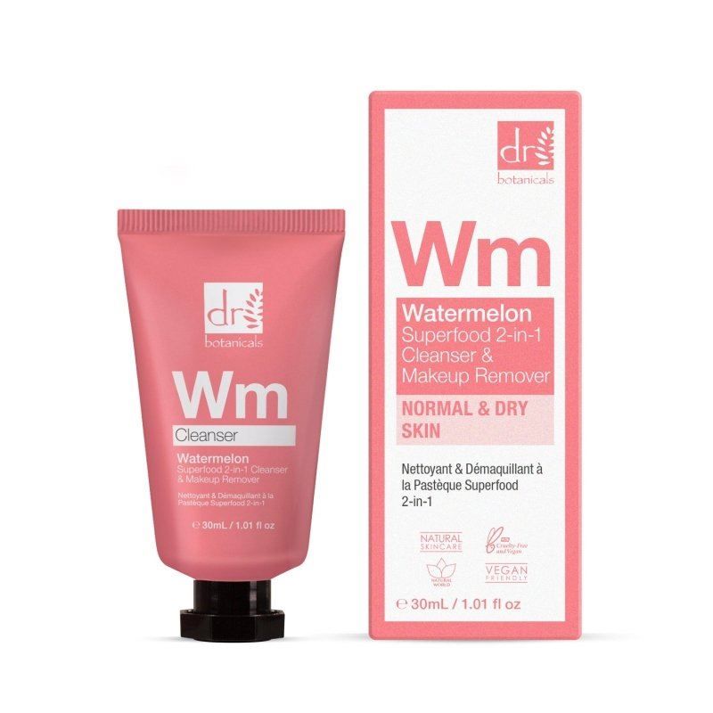Dr. Botanicals Watermelon Superfood Anti-Ageing 2-In-1 Cleanser & Makeup Remover 30ml