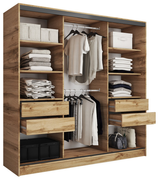 Szafa przesuwna z lustrem 200 cm wotan LOFT