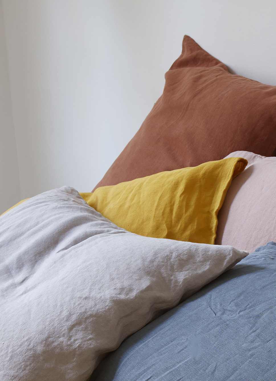 TAIE D'OREILLER UNIE EN LIN LAVÉ 165GR ARGILE