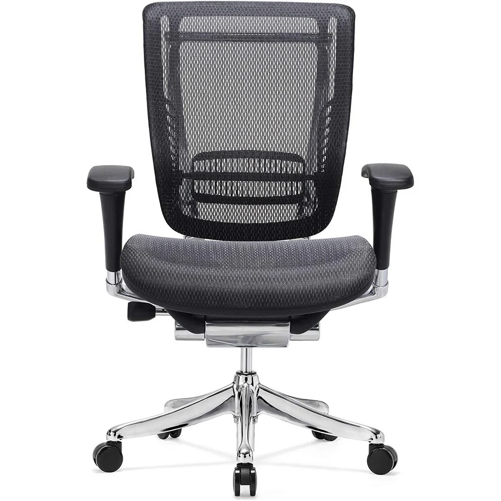 GM Seating Enklave XL Mesh Executive Hi Swivel Chair Chrome Base with Headrest, Black NO HEADREST