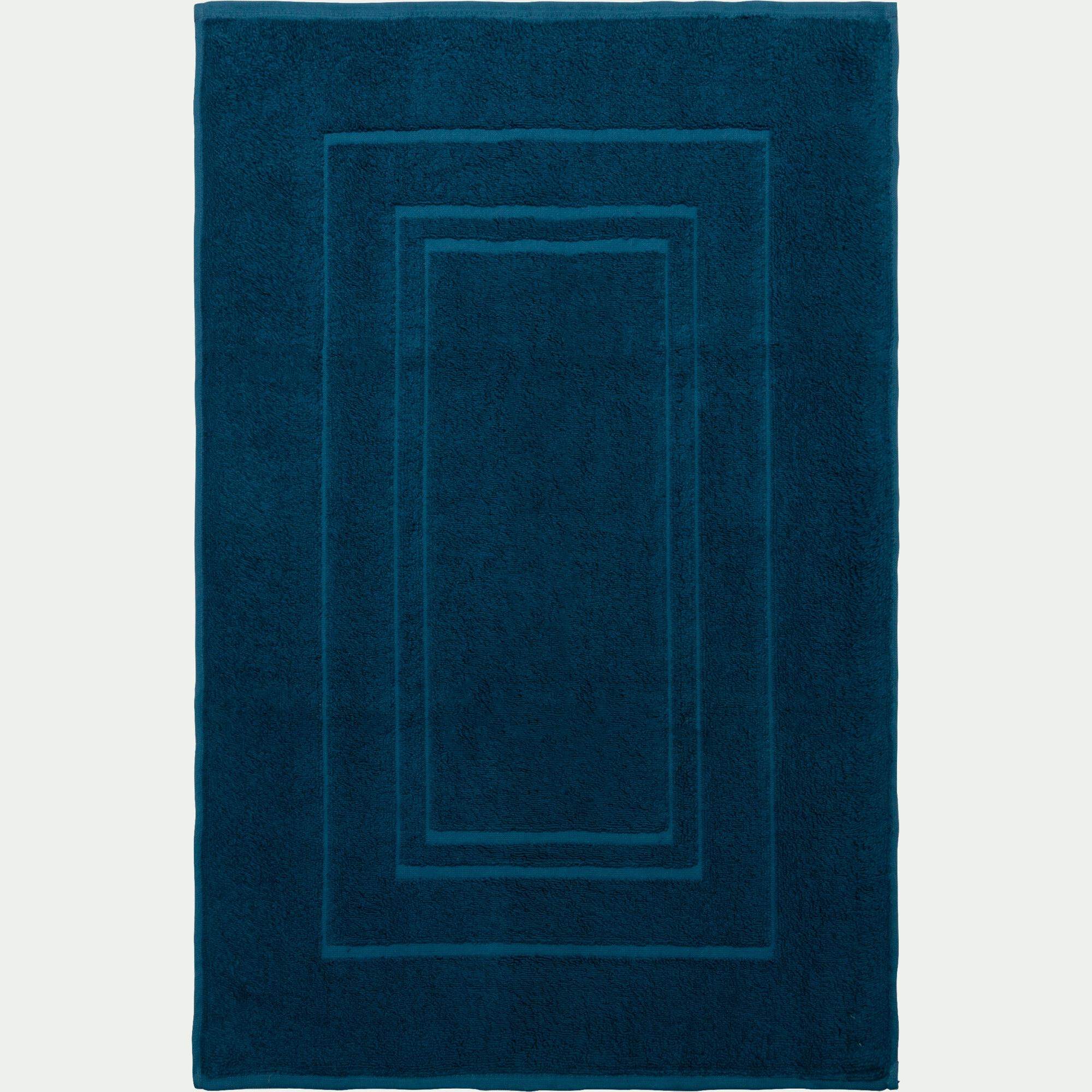 AZUR - Tapis de bain en coton - bleu figuerolles 60x110cm