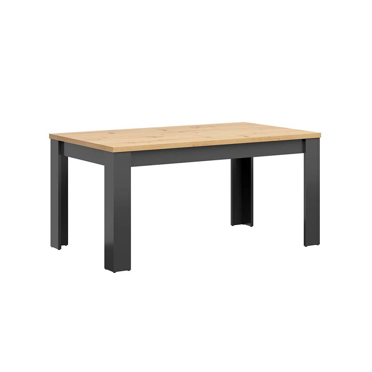 - Table à manger extensible 6 à 8 places gris anthracite et naturel