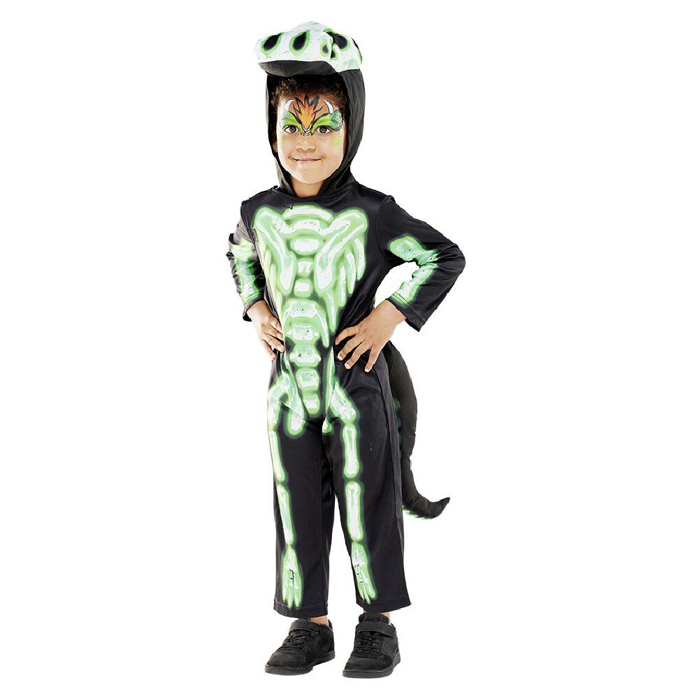Déguisement enfant Halloween dragon noir et vert 7/10 ans