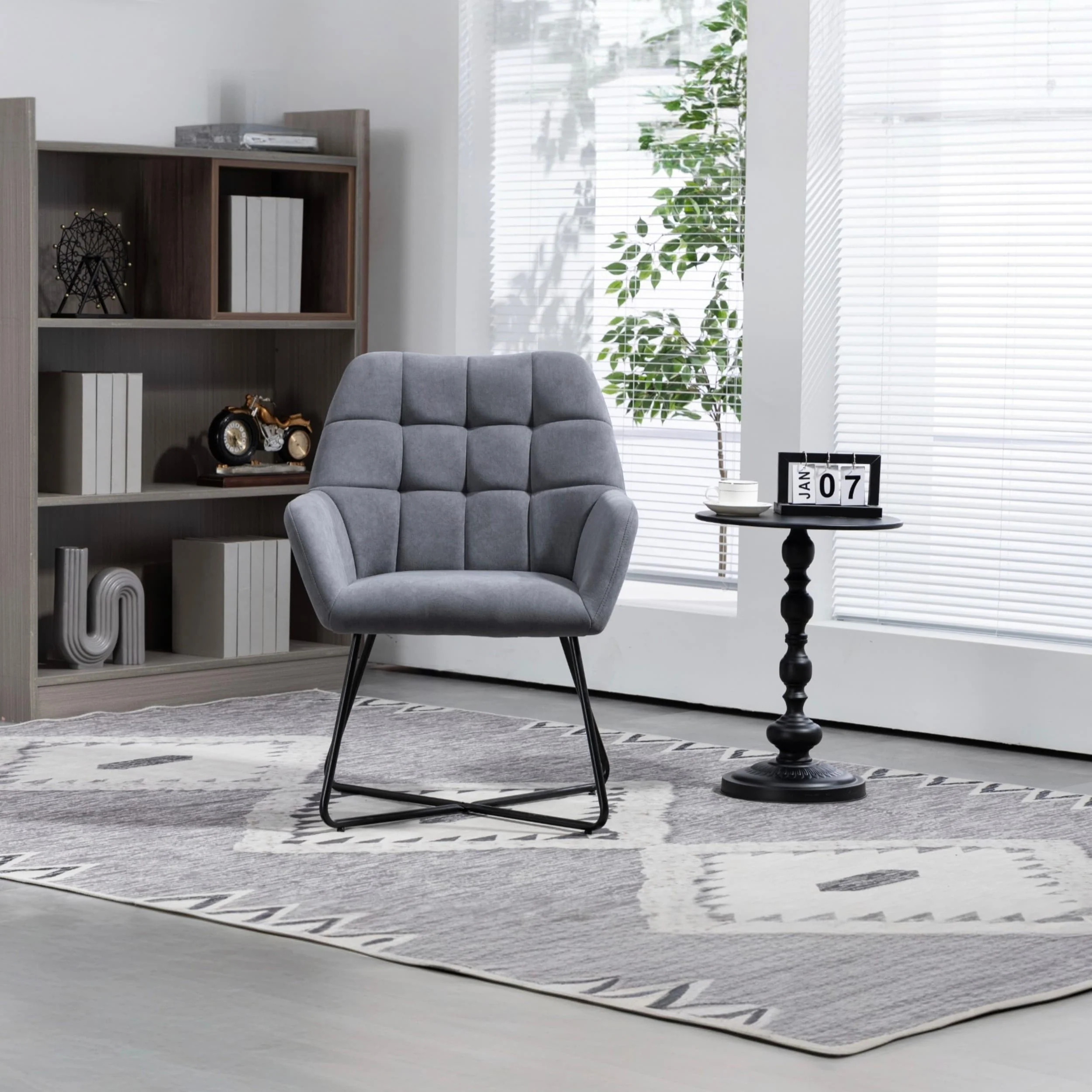 Upholstered Office/Home Chair with Metal Legs
