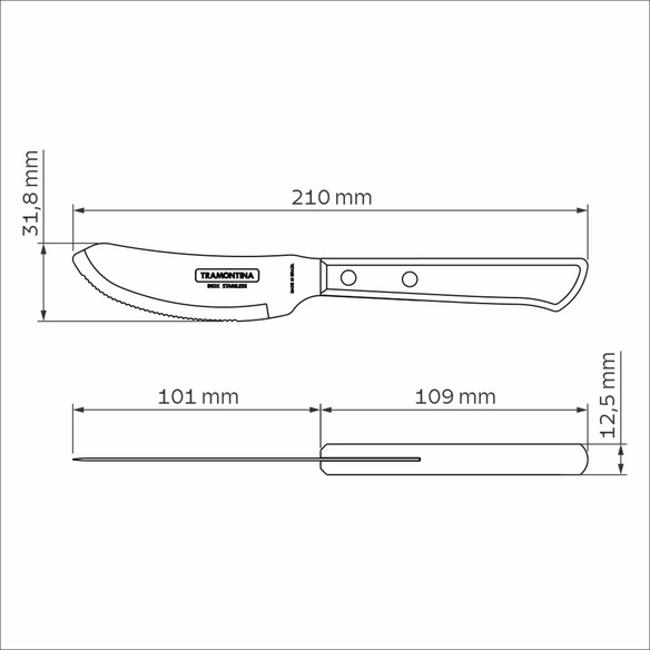 Messer, für Pizza, 21 cm