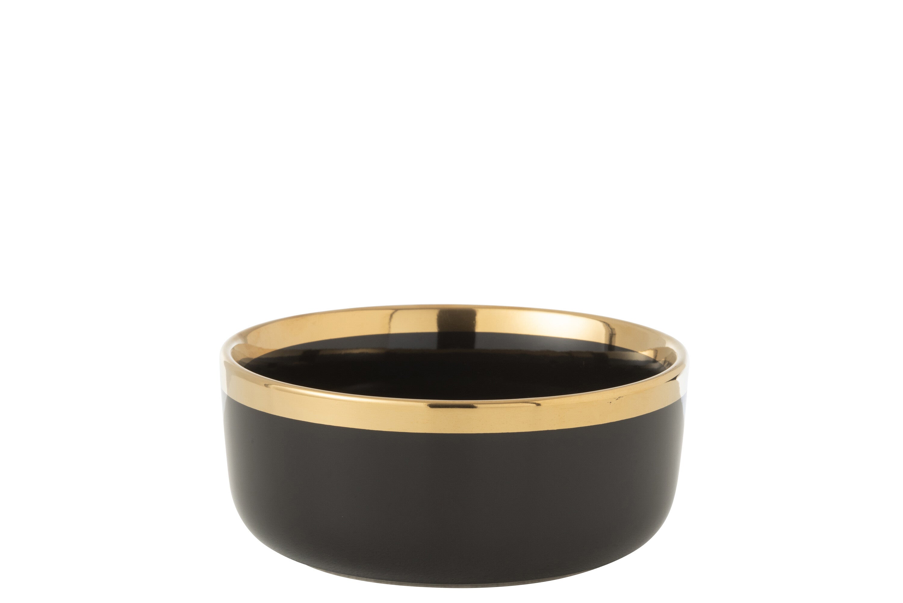 J-Line kom - keramiek - zwart/goud