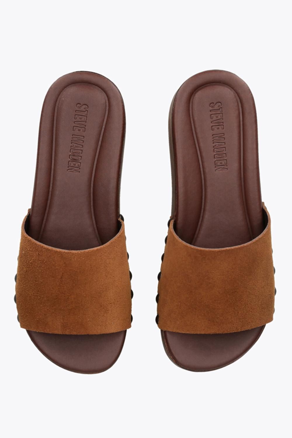 STEVE MADDEN Conga Tan' Suede Sandals