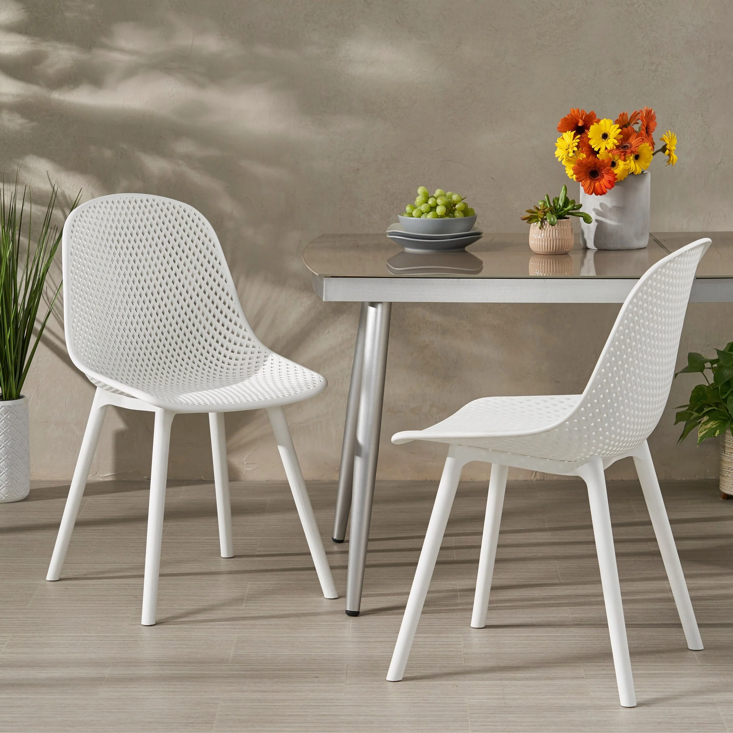 Posey Outdoor Modern Dining Chair (Set of 2) by Christopher Knight Home - 18.50 W x 22.50 L x 33.00 H