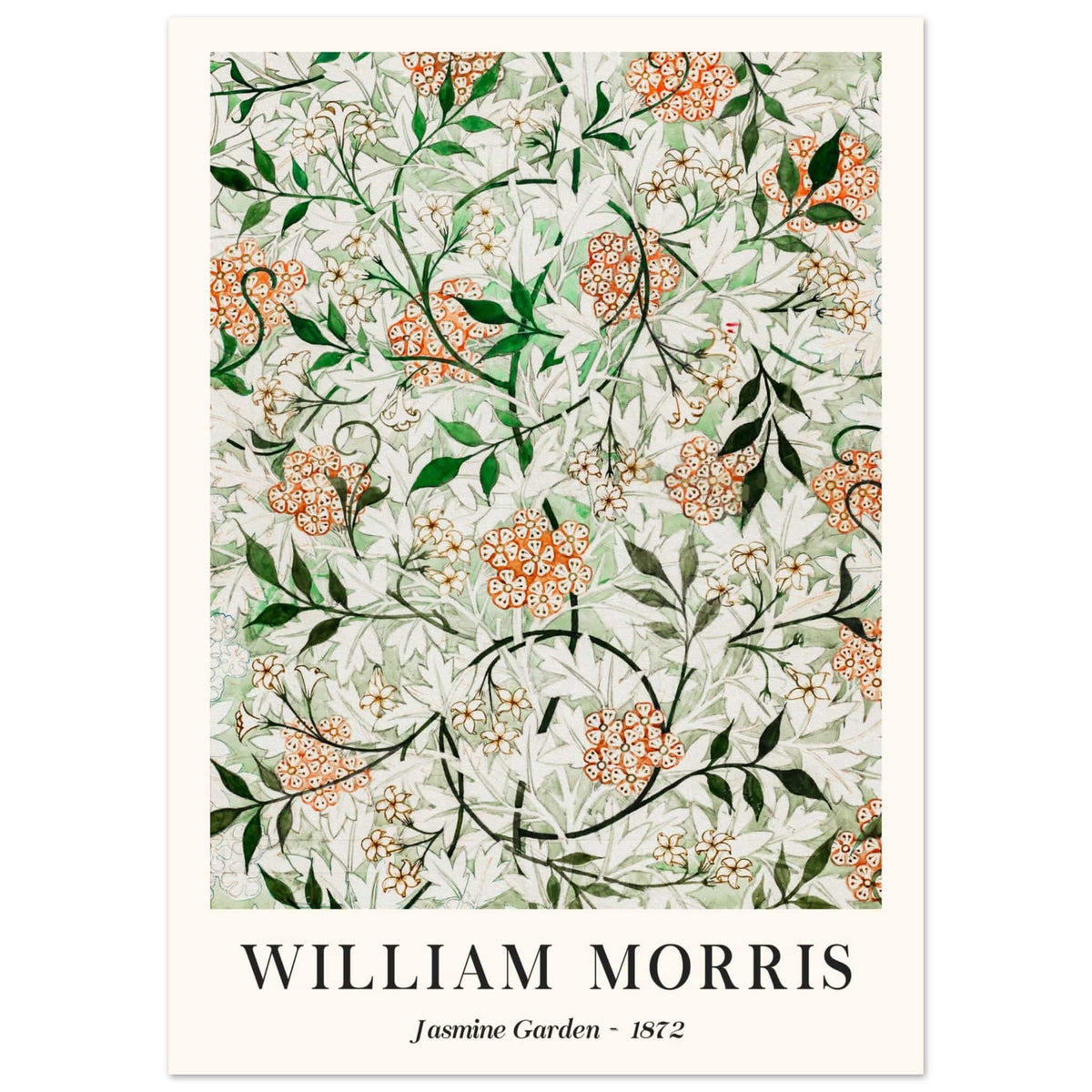 Artfulprints Poster William Morris - Jasmine garden  - 50x70 cm - Groen