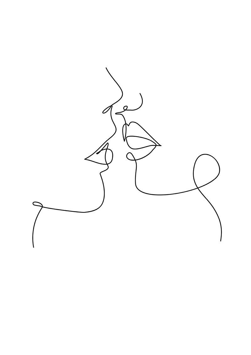 - Tableau sur toile Almost kiss 40x50