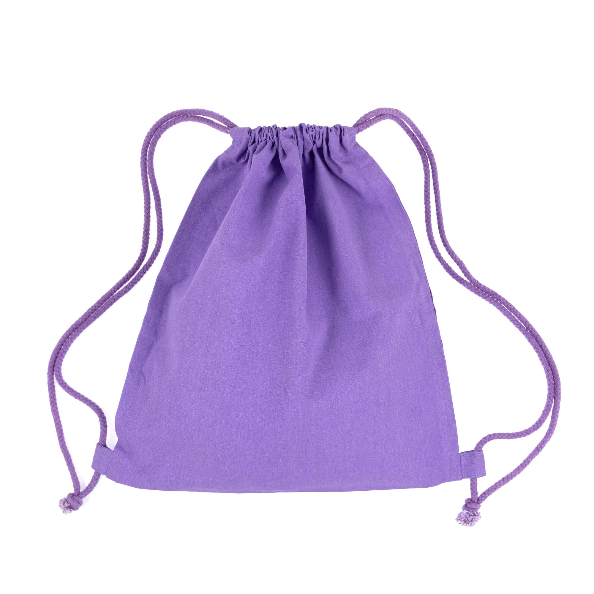 Lilac Cotton Drawstring Bag 36cm x 41cm