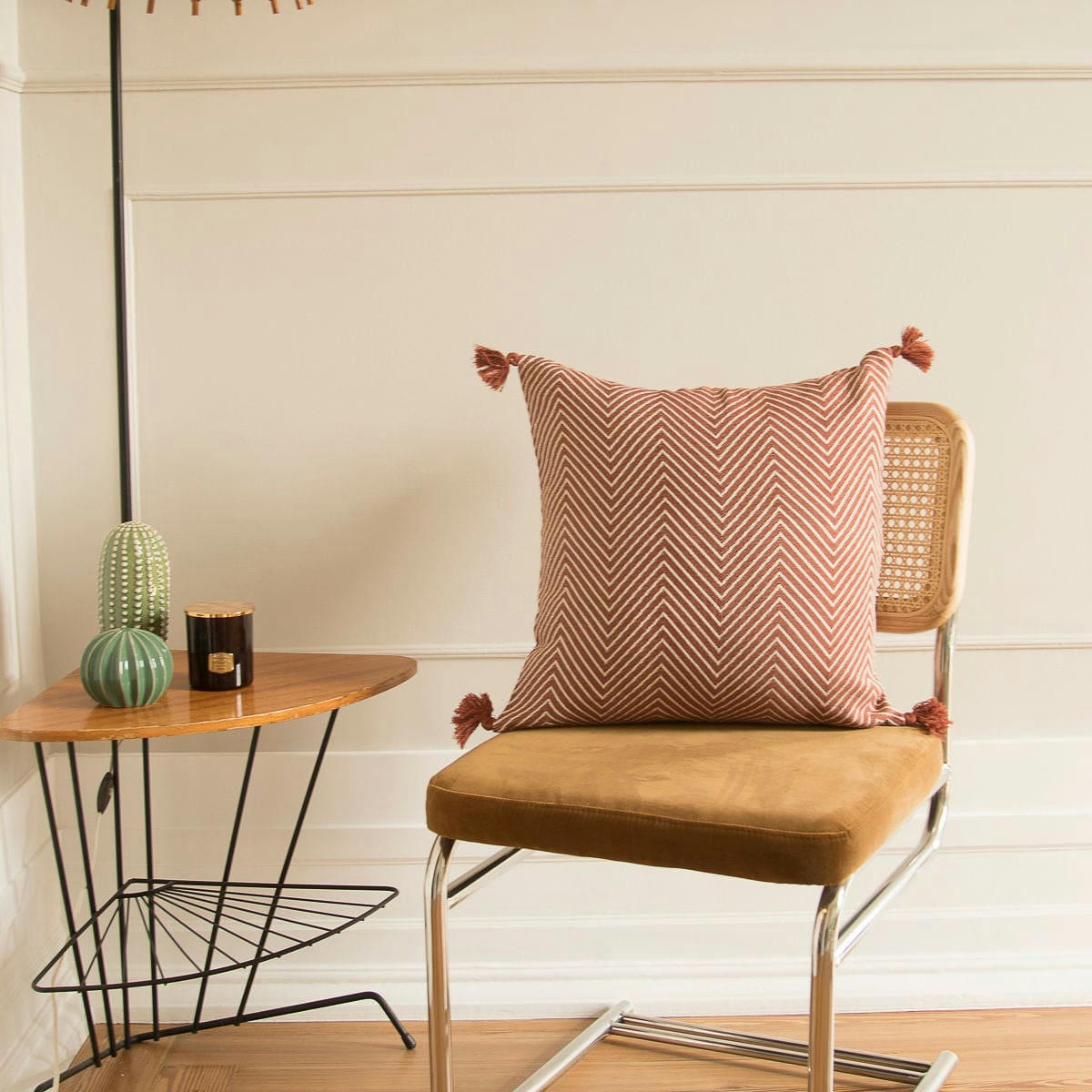 AMSTERDAM - Housse de coussin coton  50x50 tomette