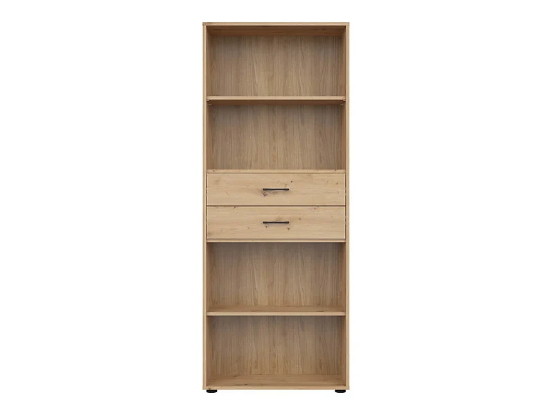 Regał Space Office 80 cm z 2 szufladami i 4 półkami dąb artisan